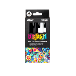 KENT URBAN PAINT MARKERS 6MM NIB MONO PK4