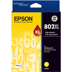 Epson 802XL DURABrite Ultra Ink Cartridge High Yield Yellow