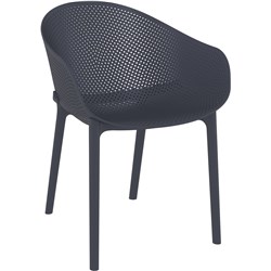 Sky Hospitality Tub Chair Heavy Duty Indoor Outdoor Use Polypropylene Anthracite