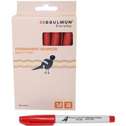 Bibbulmun 100 Permanent Marker Bullet 1-2mm Red  