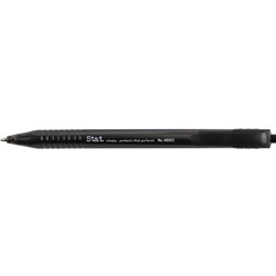 Stat Retractable Ballpoint Pen Medium 1mm Black  