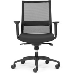 Onyx Mesh Chair Medium Mesh Back Black Fabric Seat with Arms
