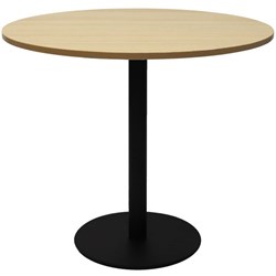 Rapidline Estillo Disc Base Round Table 1200D x 755mmH Oak Top Black Base