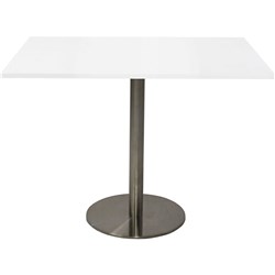 Rapidline Square Meeting Table 900W X 900D x 755mmH White Top Silver Base