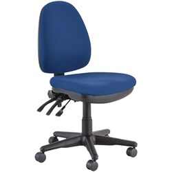 Buro Verve High Back Task Chair No Arms Blue Fabric Seat And Back