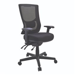 Buro Metro II 24/7 Mid Back Chair With Arms Nylon Base Seat Slide Mesh Back Black