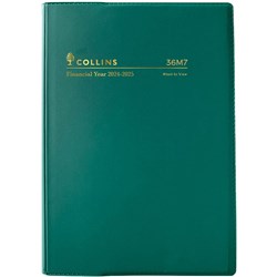 Collins Financial Year Diary A6 Week To View Green Vinyl