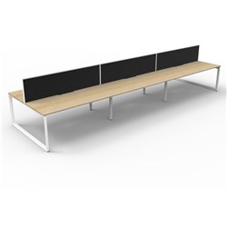Rapidline Deluxe Infinity Desk Loop Leg Double Sided + Screen 6 Person 4500mmW Oak/White