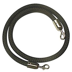 Visionchart Barrier Rope 1.5m Black With Chrome Ends 