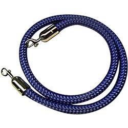 Visionchart Barrier Rope 1.5m Blue With Chrome Ends 