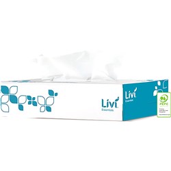 Livi Essentials Facial Tissues Hypoallergenic 2 Ply 100 Sheets 1301 Each Box or Carton 48