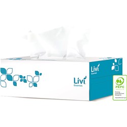 Livi Essentials Facial Tissues Hypoallergenic 2 Ply 200 Sheets 1302  Each Box or Carton 30