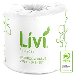 Livi Everyday Toilet Paper Rolls 2 ply 400 Sheets Box of 48 7008