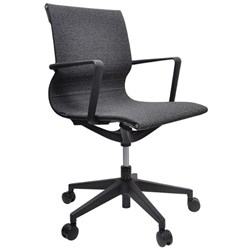 Buro Diablo Medium Back Meeting Chair Charcoal Fabric Seat and Back