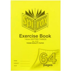 Spirax P107 Exercise Book Poly Cover A4 64 Page 14mm Dotted Thirds