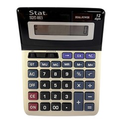 Stat Desktop Calculator 12 Digit Desktop Calculator Large Black And Silver