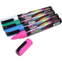Visionchart Fluoro Paint Markers Pack of 4 Assorted Colours