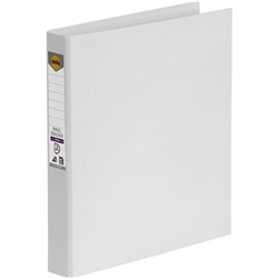 Marbig Linen PE Binder A4 2D Ring 25mm White