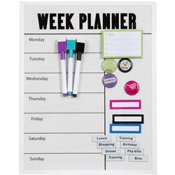 Quartet Magnetic Weekly  Planner Set 280 X 360mm White 