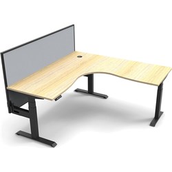 Rapidline BOOST+ Corner Workstation + Screen 1800/1800mmW Oak/Black