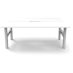 Rapidline Boost Static Back To Back Workstation 2 Person 1200Wx1500Dx730mmH White/White