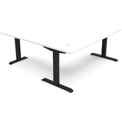 Rapidline Boost Static Corner Workstation 1800/1500W x 750D x 730mmH White/Black