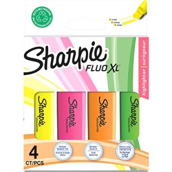 Sharpie Fluo XL Highlighter Marker Chisel Tip Assorted Pack of 4