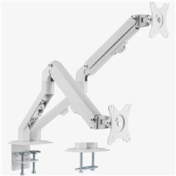 Ergovida Minimalist Spring Assisted Aluminium Dual Monitor Arm White EMA45-C24W