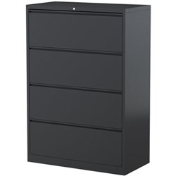 Steelco Lateral Filing Cabinet 4 Drawer 915W x 463D x 1320mmH Graphite Ripple
