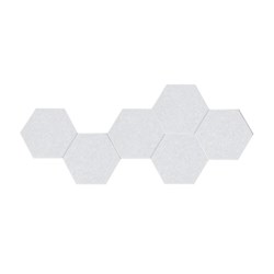 Visionchart SANA Easy Stick Acoustic Hexagon Wall Tile 300 x 260mm Frost Pack Of 6 - SPECIAL CUSTOM ORDER