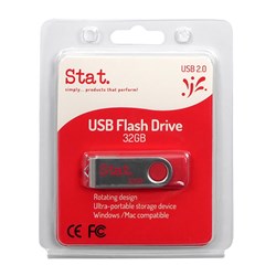 Stat USB 2.0 Drive 32GB Rotating Silver 