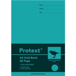 Protext A4 7mm Ruled Grid Book 48 Page Bird 