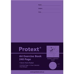 Protext Exercise Book A4 240 Page 8mm Ruled With Margin Shark