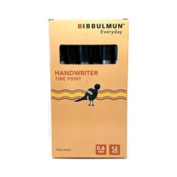 Bibbulmun Handwriter Ballpoint Pen 0.6mm Fine Black Buy 12 for a Box