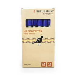 Bibbulmun Handwriter Ballpoint Pen 0.6mm Fine Blue Buy 12 for a Box
