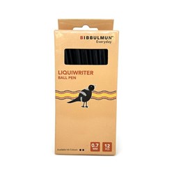 Bibbulmun Liquiwriter Ball Pen 0.7mm Fine Black Buy 12 for a Box