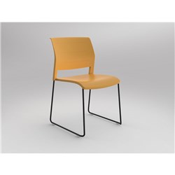 OLG Game Chair Black Sled Base Daffodil Poly Seat And Back 