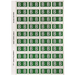 Avery Alphabet Coding Label B Side Tab 25x42mm Dark Green Pack Of 240