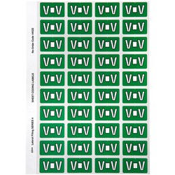 Avery Alphabet Coding Label V Side Tab 25x42mm Dark Green Pack Of 240