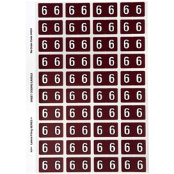 Avery Numeric Coding Label 6 Side Tab 25x42mm Brown Pack Of 240