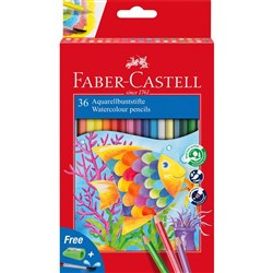Faber-Castell Watercolour Pencils With Brush Assorted Pack Of 36