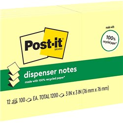 Post-It R330-RP Pop Up Greener Notes 76x76mm Recycled Refill Yellow 
