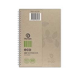 Tudor Eco Natural Notebook Spiral A5 ECO 8mm Ruled Side Bound 200 Pages 100% Recycled