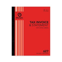 TAX INVOICE/STATEMENT BOOK OLYMPIC 627 TRIPLICATE 10 x 8 100LF (07820)