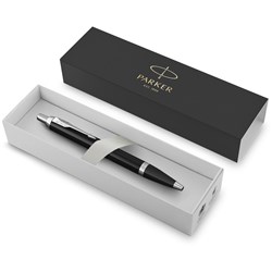 Parker IM Ballpoint Pen Retractable Lacquer Black Chrome Trim