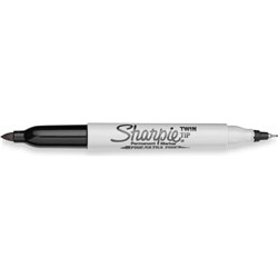 Sharpie Twin Tip Marker Permanent Fine 1.0mm & Ultra Fine 0.3mm Black