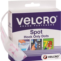 Velcro&reg; Brand Stick On Hook Only 22mm 125 Dots With Dispenser White