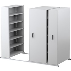 Ezi-Slide Aisle Saver Unit 4500L x 900W x 400D x 2175mmH 5 Shelves 8 Bay White