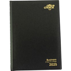 Office Choice Business Diary A4 2 Days To Page Black 