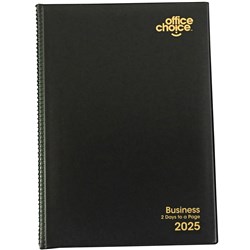 Office Choice Business Diary A5 2 Days To Page Black 